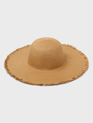 Straw Fringe Beach Hat | Banana Republic Factory