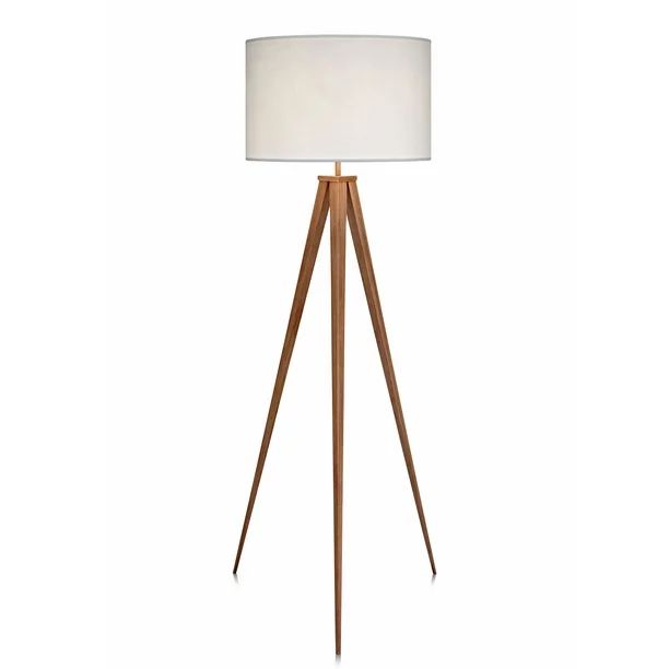 Teamson Home Romanza 60.23" Postmodern Tripod Floor Lamp with Drum Shade, Natural/White - Walmart... | Walmart (US)