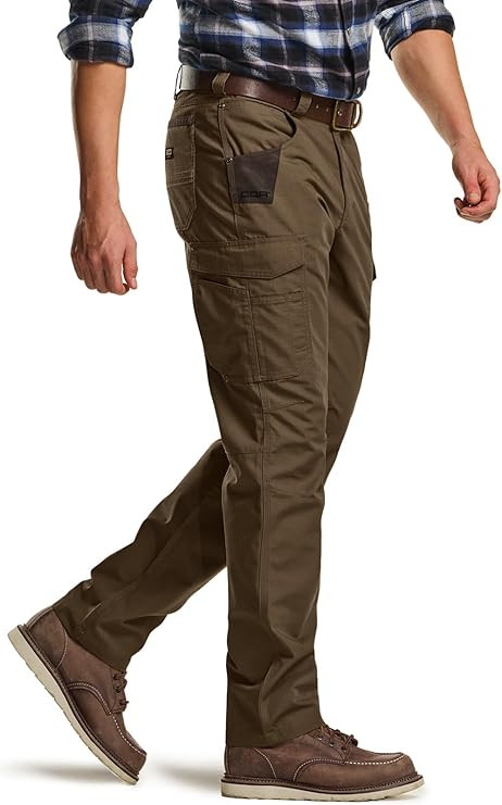 CQR Men's Ripstop Work Pants, Water Resistant Tactical Pants, Outdoor Utility Operator EDC Straig... | Amazon (US)
