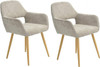 Click for more info about HOMY CASA Dining Chairs Set of 2 with Arm Fabric Mid Century Side Kitchen Chairs with Solid Paint...