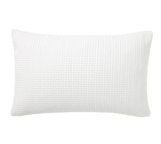 Honeycomb Lumbar Pillow Cover - White | Pottery Barn (US)
