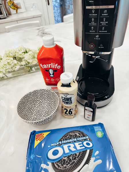 All of the ingredients to make protein ice cream! Everything is from @walmart and the Ninja Creami is on sale! #walmartpartner