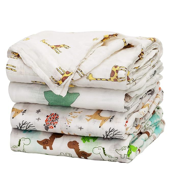 upsimples Baby Swaddle Blanket Unisex Swaddle Wrap Soft Silky Bamboo Muslin Swaddle Blankets Neut... | Amazon (US)