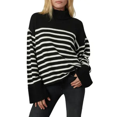 Joe's The Penelope Stripe Sweater in Black With White S at Nordstrom, Size Medium | Nordstrom