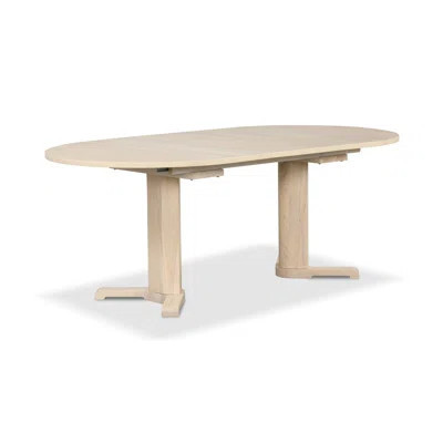 78" W Mid-Century Modern Oval Dining Table, Natural W/ Leaf, White Oak | Wayfair North America