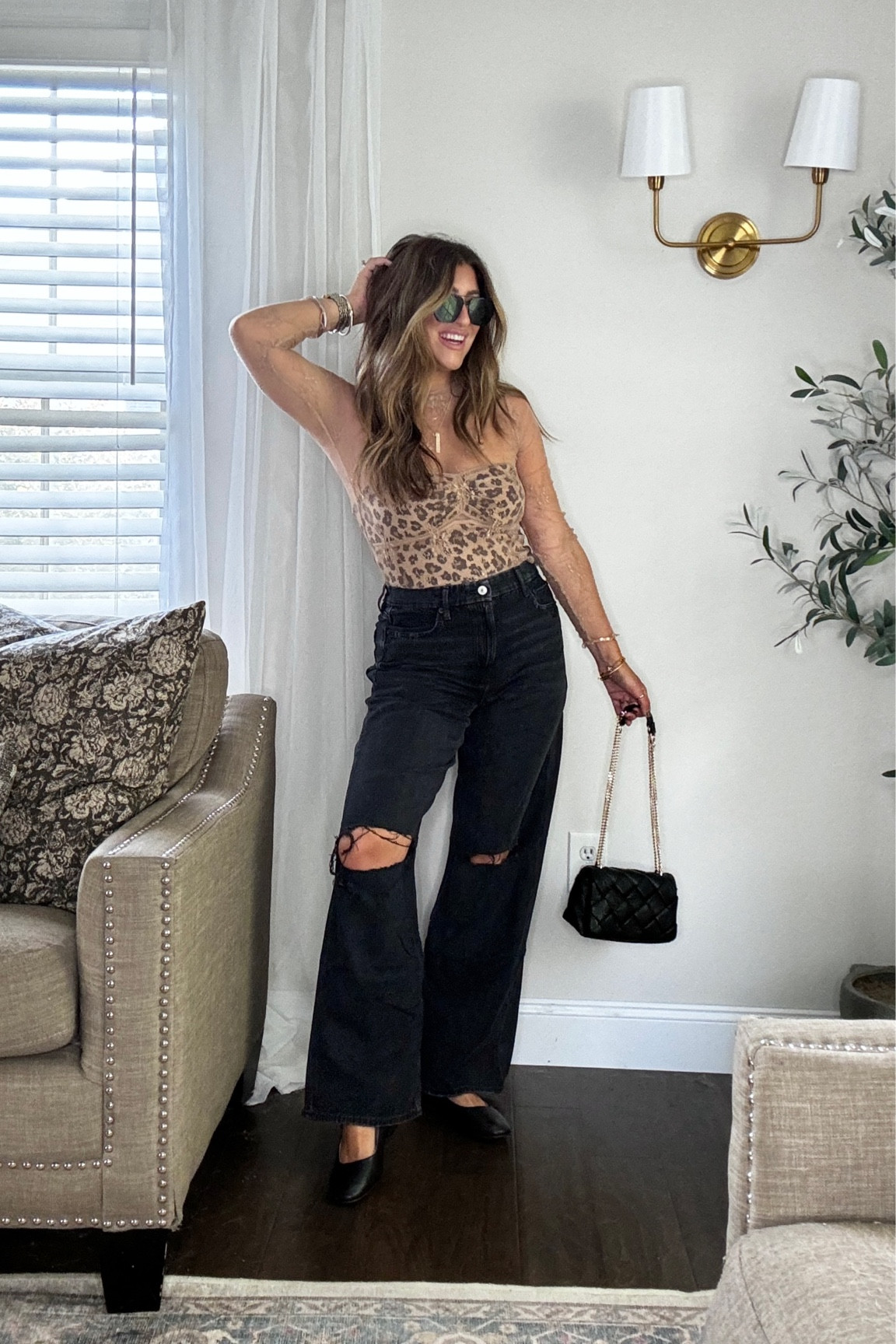 The cutest touch of leopard! Paired with the viral Amazon lace top (I have in so many colors!). Wearing med top, tts in jeans. 

#LTKSeasonal #LTKStyleTip #LTKSaleAlert