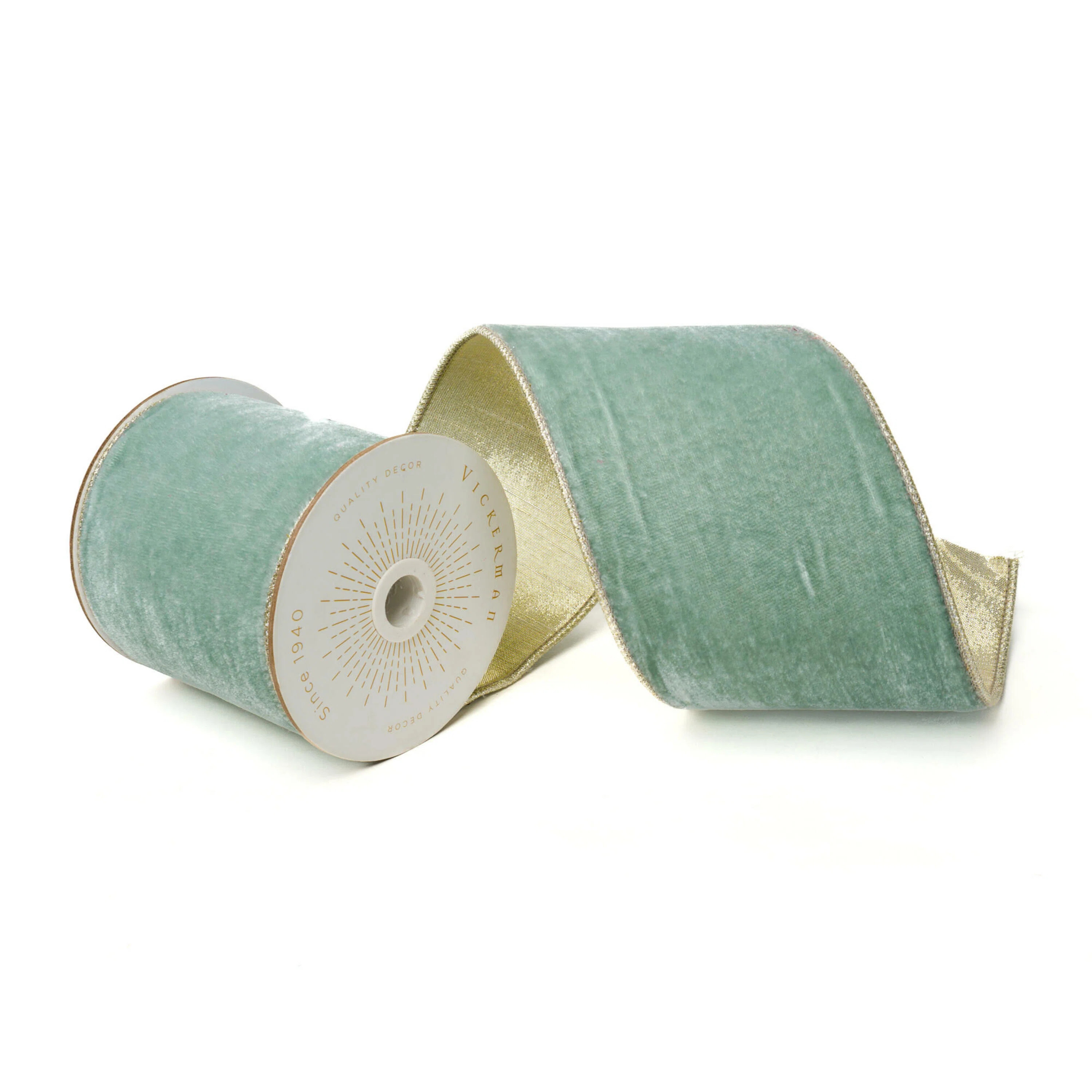 Vickerman 4"X10 Yds Velvet with Gold Trim/Backing Ribbon. | Wayfair | Wayfair North America