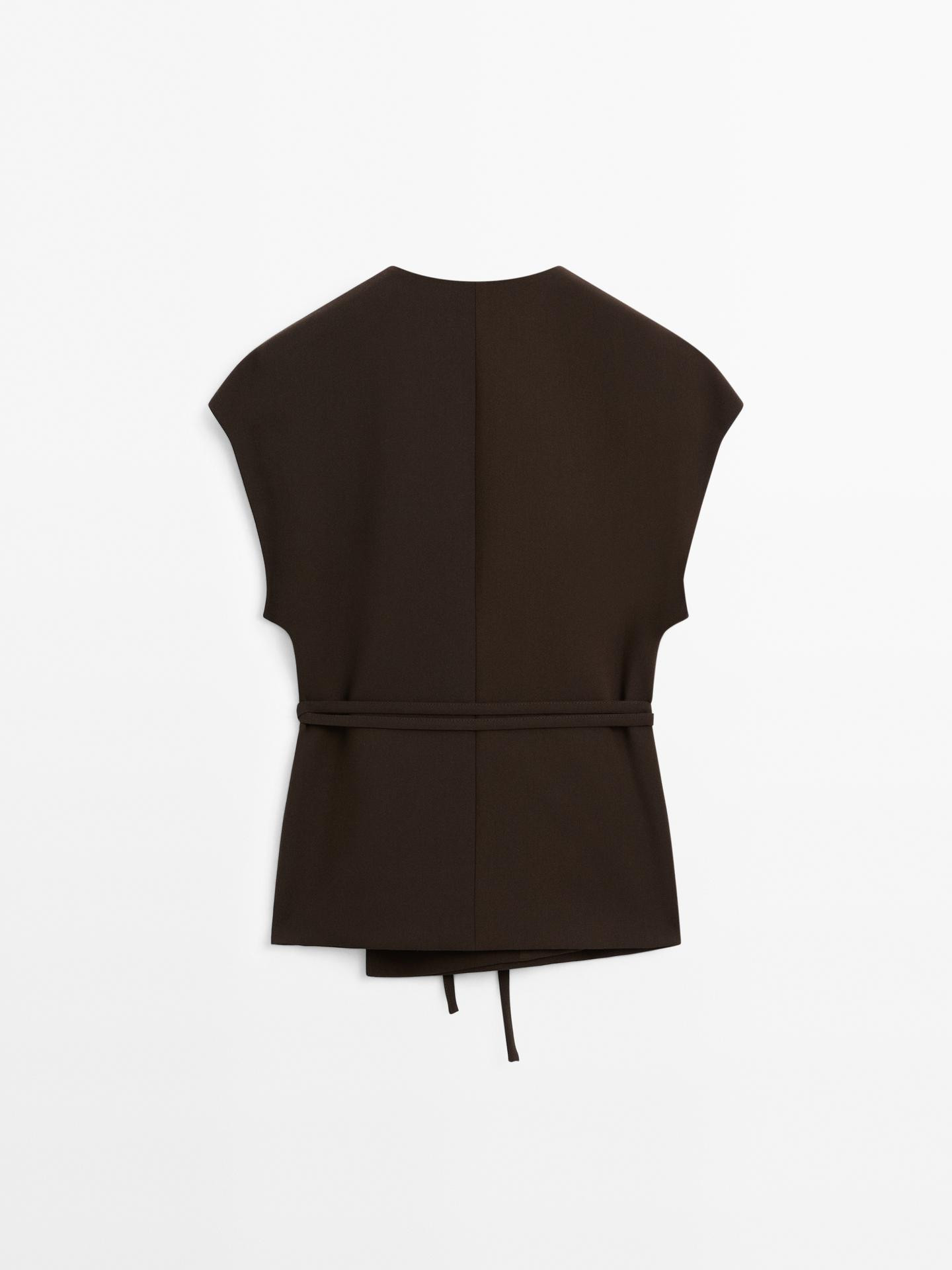 Kimono met overslag en strikken | Massimo Dutti NL