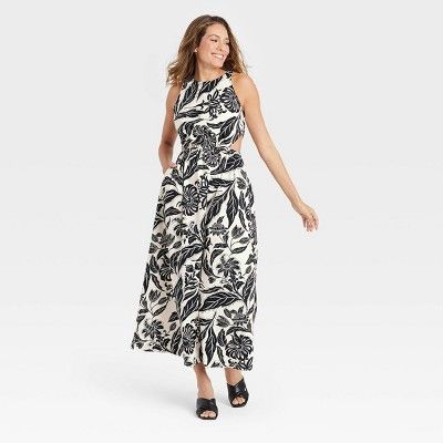 Women&#39;s Sleeveless Dress - Who What Wear&#8482; Cream Floral XL | Target