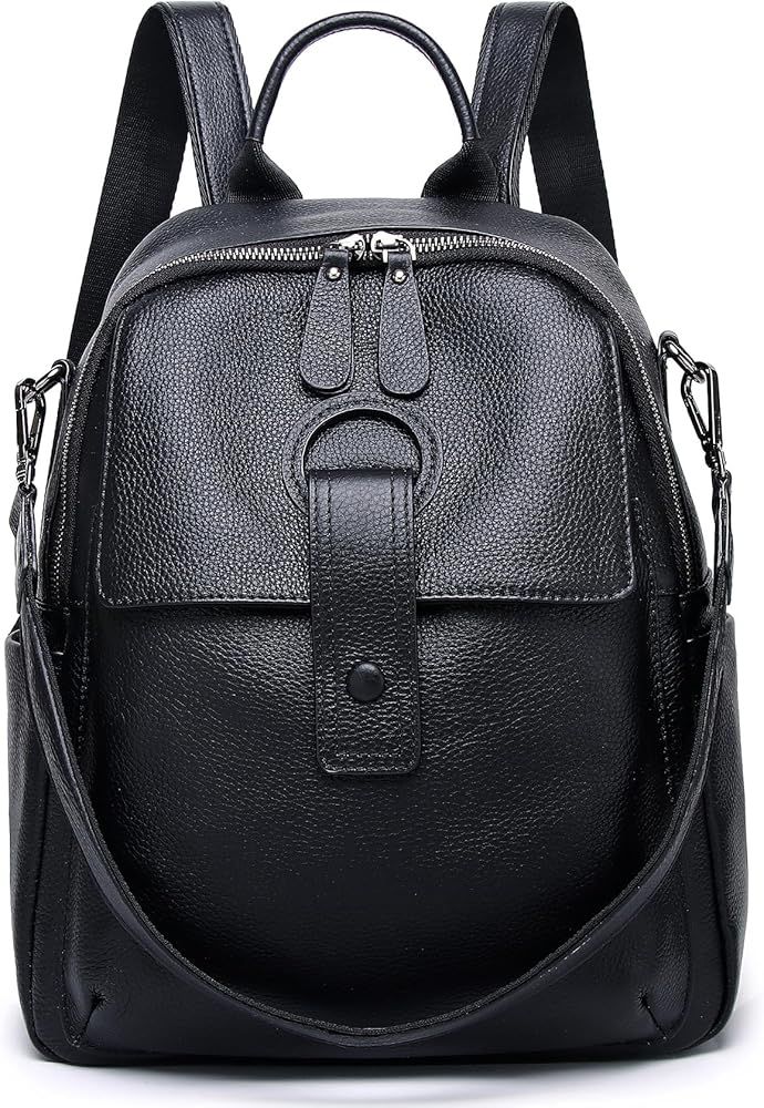 Genuine Leather Backpack Purse For Women Black Real Soft Leather Travel Convertible Ladies Should... | Amazon (US)