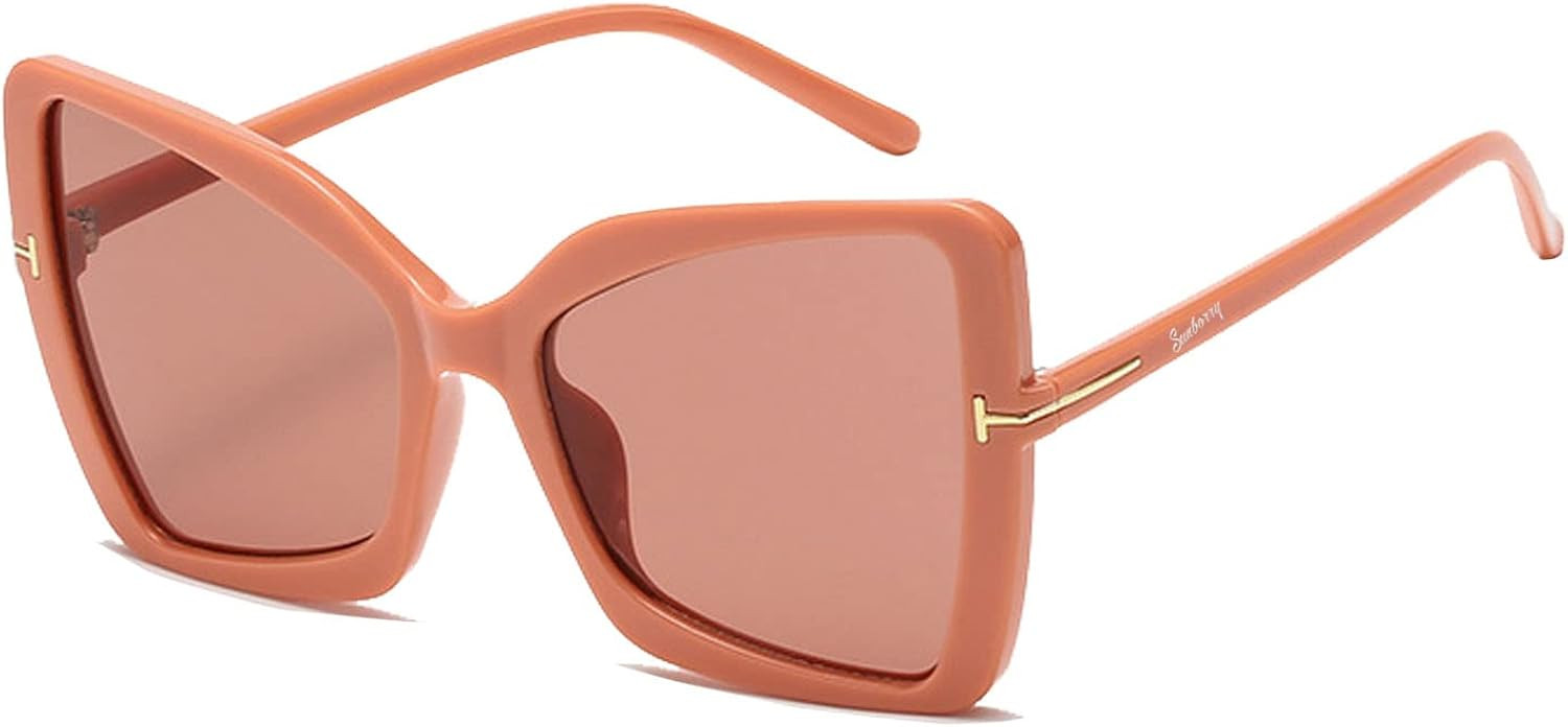 SUNBORRY Women Cat Eye Sunglasses Oversized Cateye Sun Glasses UV400 Protection Vintage Shades | Amazon (US)