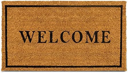 PLUS Haven Coco Coir Door Mat with Heavy Duty Backing, Welcome Doormat, 17.5”x30” Size, Easy ... | Amazon (US)