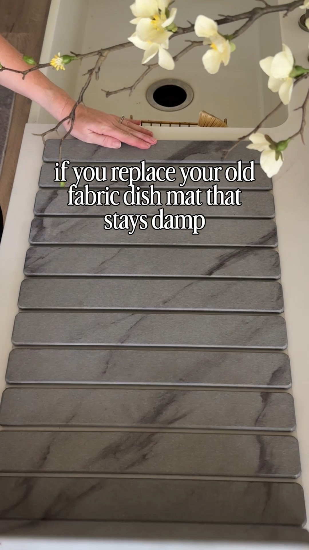 We swapped our old fabric dish drying mat for this quick-drying stone one, and I’ve been so happy with it. It actually looks nice sitting out on the counter—which is where it stays about 80% of the time because there’s almost always a few dishes drying. It dries quickly, wipes clean in seconds, and when I do want it out of sight, it rolls up to store easily in a drawer or standing upright in a cabinet. One of those simple upgrades that makes an everyday chore feel a little more elevated. 🤍

#LTKHome