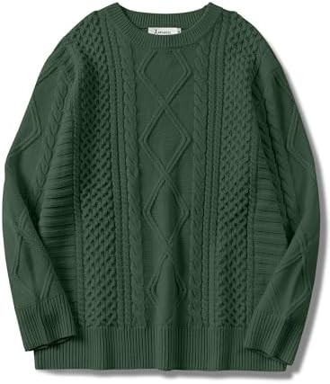 ANRABESS Sweaters for Women Oversized Cable Knit Fall Long Sleeve Crewneck Casual Pullover Sweate... | Amazon (US)