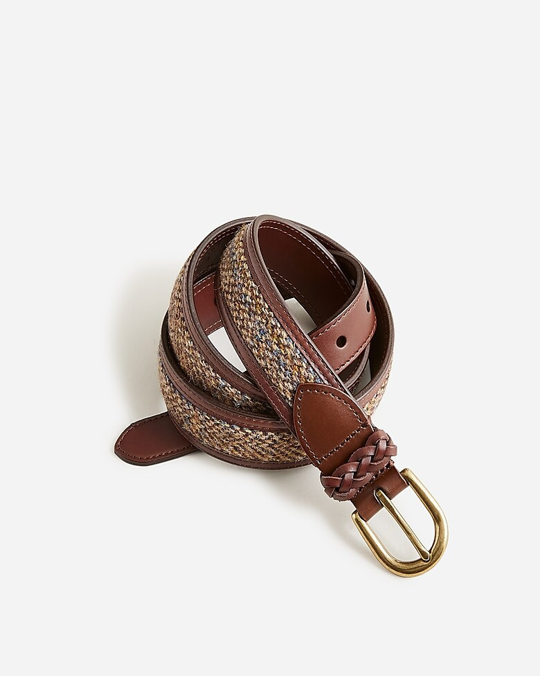 Leather belt with tartan cloth | J. Crew US