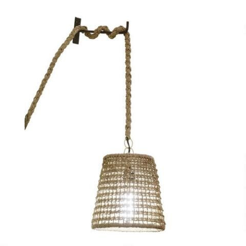 Natural Woven Seagrass Rope Wall Sconce | World Market