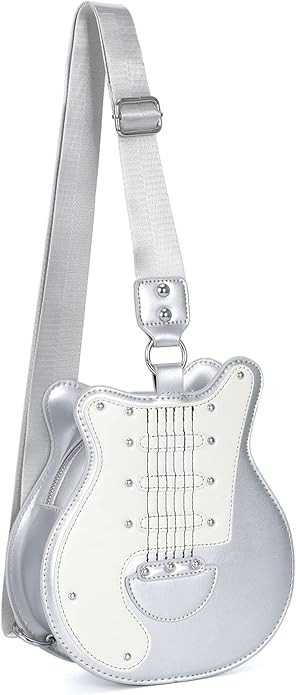 SUKUTU Guitar Shaped Shoulder Bag for Women Rivet Creative Crossbody Handbag Music Crossbody Tote | Amazon (US)