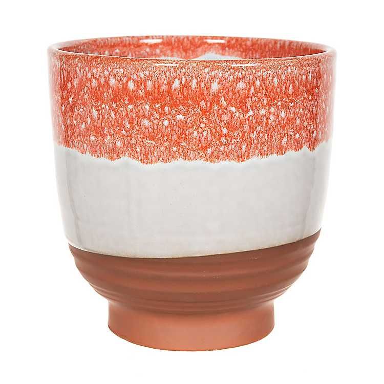 Red and White Color Block Terracotta Planter | Kirkland's Home