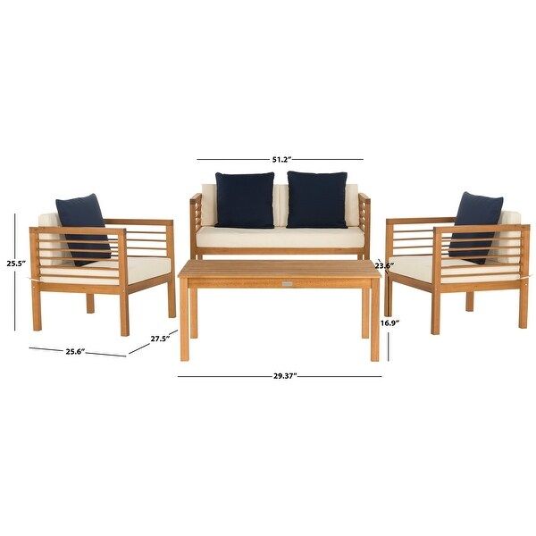 SAFAVIEH Outdoor Living Alda 4-piece Set with Accent Pillows | Bed Bath & Beyond