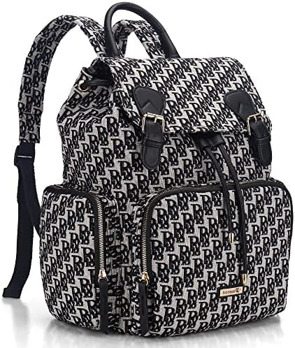 Hafmall Diaper Bag Backpack, Jacquard Diaper Backpack with Stroller Hooks for Mom Dad, Multifunct... | Amazon (US)