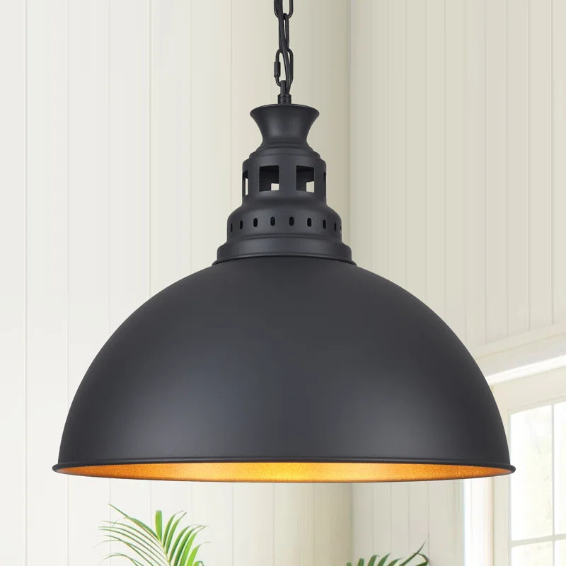 Dunellen 1 - Light Black Single Dome Pendant for Dining Room | Wayfair North America