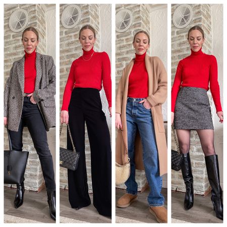 4 holiday outfit ideas with a red turtleneck 

#LTKSeasonal #LTKstyletip #LTKHoliday