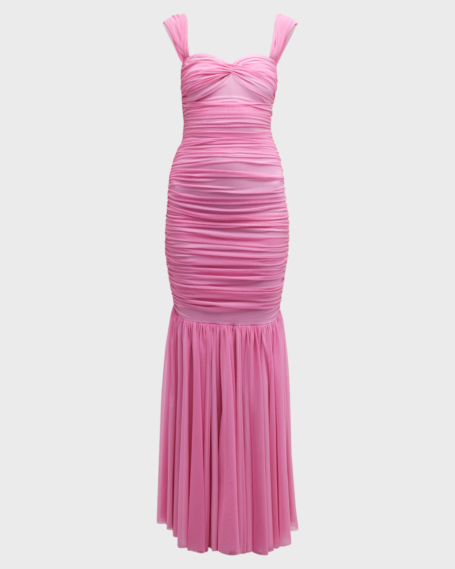 Walter Off-Shoulder Mesh Fishtail Gown | Neiman Marcus