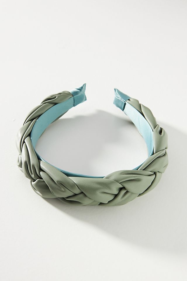 Puffy Faux Leather Woven Headband | Anthropologie (US)