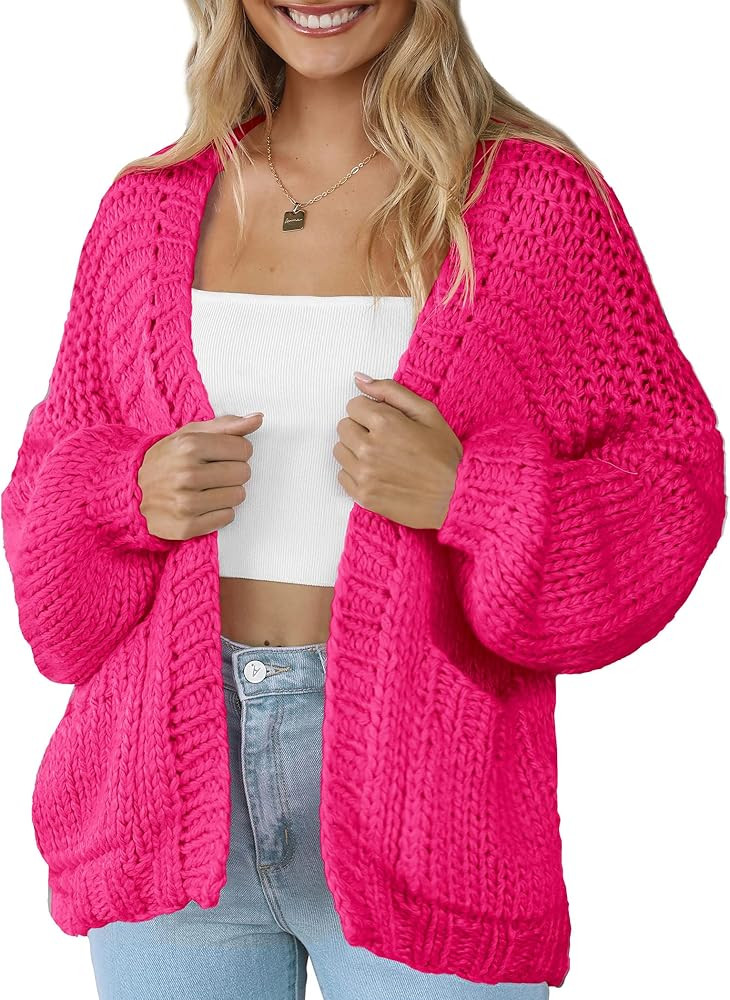 Women's Cardigan Soft Pocketed Long Sleeves Casual Knitted Open Front Cardigans Lightweight Sweat... | Amazon (US)