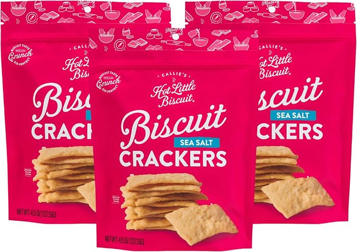 Callie\u2019s Hot Little Biscuit Sea Salt Biscuit Crackers, Buttery Southern Artisan Crackers, Di... | Amazon (US)