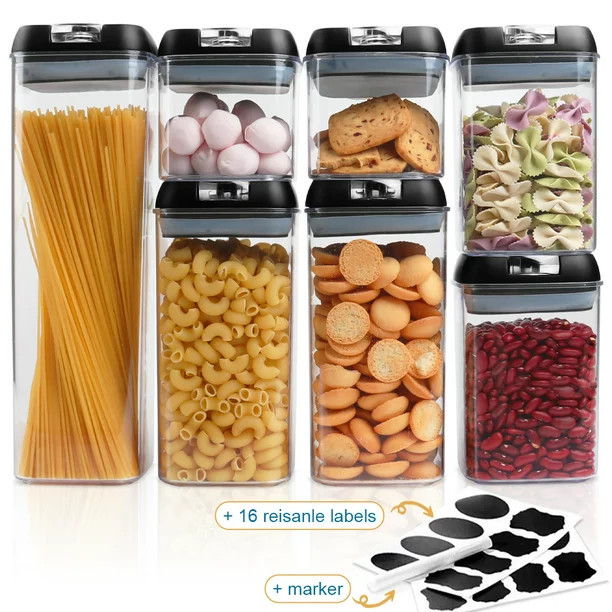 Airtight Food Storage Containers, 7 Pieces BPA Free Plastic Cereal Containers with Easy Lock Lids... | Walmart (US)