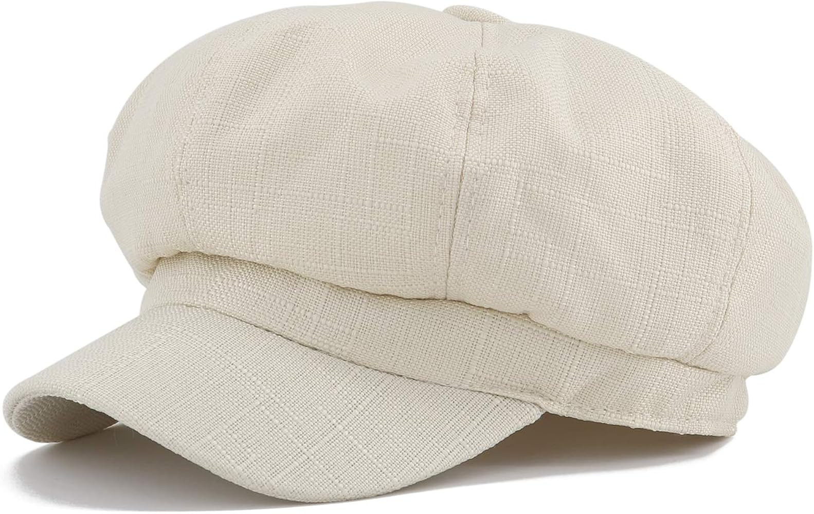 Gisdanchz Women Linen Newsboy Cap Cabbie Hat 8 Panels - 6 7/8 Fitted | Amazon (US)