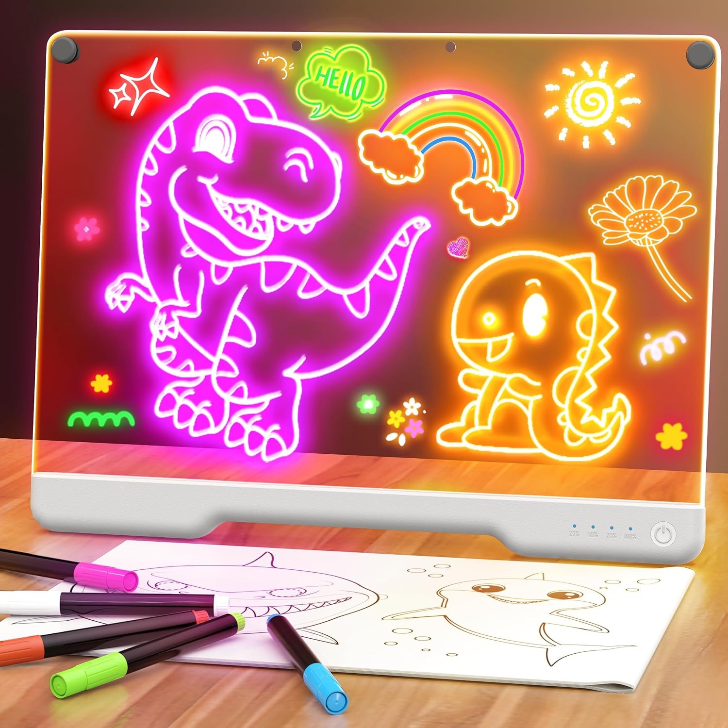 Geokay 16" Rechargeable LED Drawing Board with 9-Color Light Modes | Amazon (US)