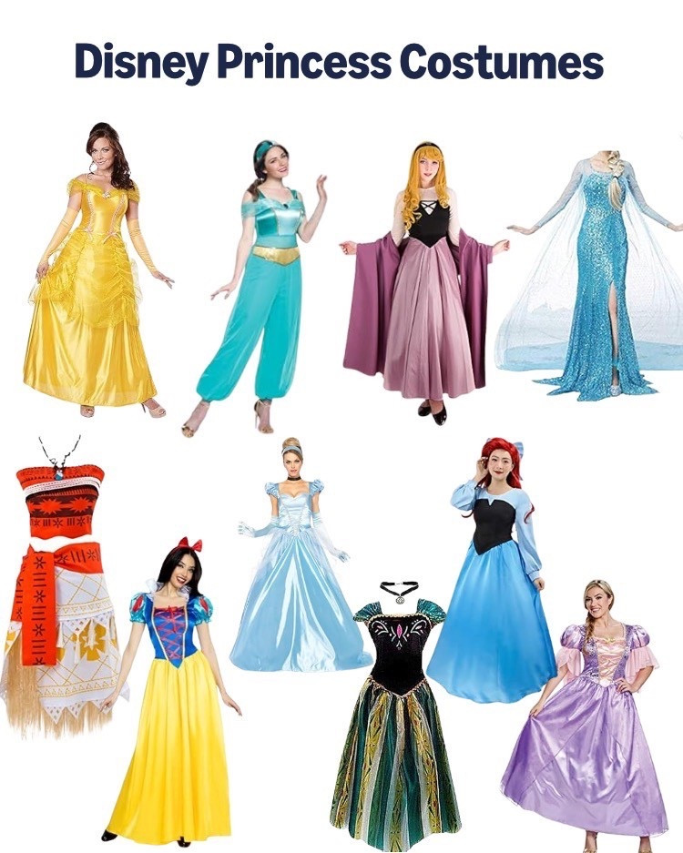 Disney princess costume for women., Belle, Jasmine, Aurora, Elsa, Moana, Snow White, Cinderella, Anna, Ariel, and Rapunzel. Disney costumes for women, cute, easy  

#LTKStyleTip #LTKSeasonal #LTKTravel