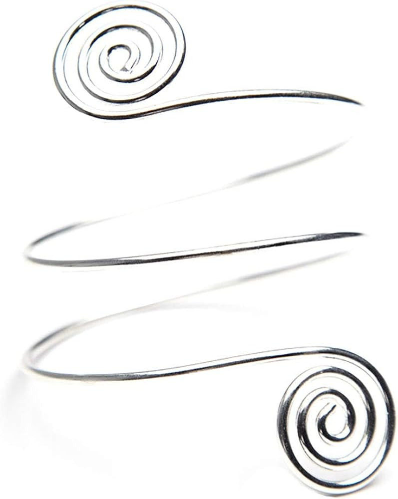 Spiral Bracelet Armband Bangle for Women Lady Bridal Metal Upper Arm Cuff Armlet Gypsy Boho Armba... | Amazon (US)