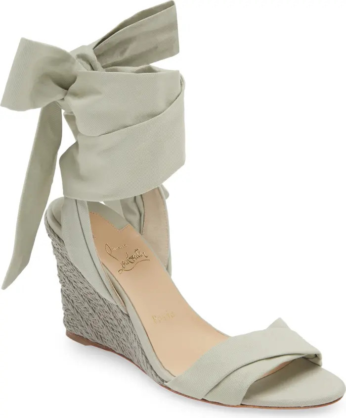 Christian Louboutin Melides du Désert Ankle Wrap Wedge Sandal (Women) | Nordstrom | Nordstrom