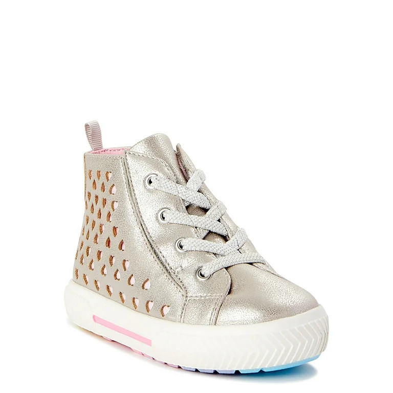 Wonder Nation Baby Girl Heart High Top Sneaker, Sizes 2-6 - Walmart.com | Walmart (US)
