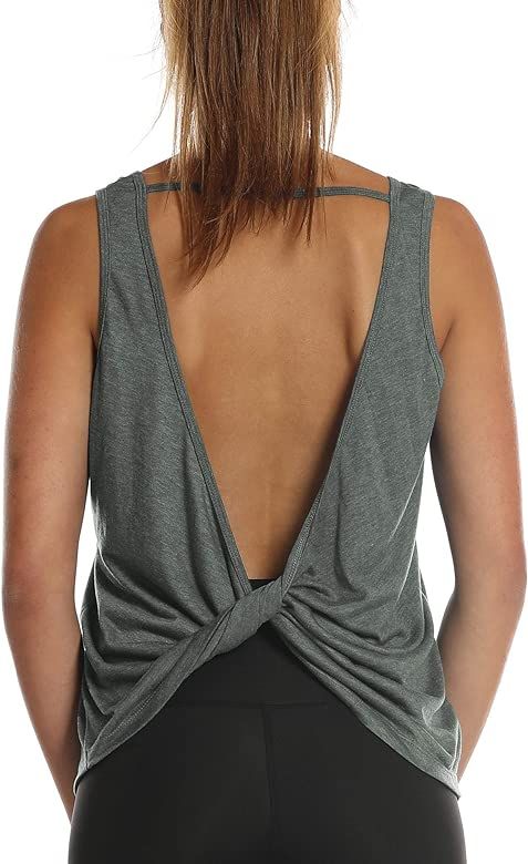 Workout Tank Tops for Women - Open Back Strappy Athletic Tanks, Yoga Tops, Gym Shirts | Amazon (US)