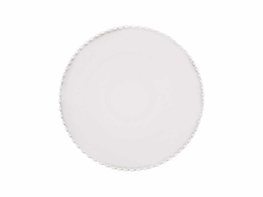 Avignon White Dinner Plates with Pearl Trim (Set of 4) | Arhaus