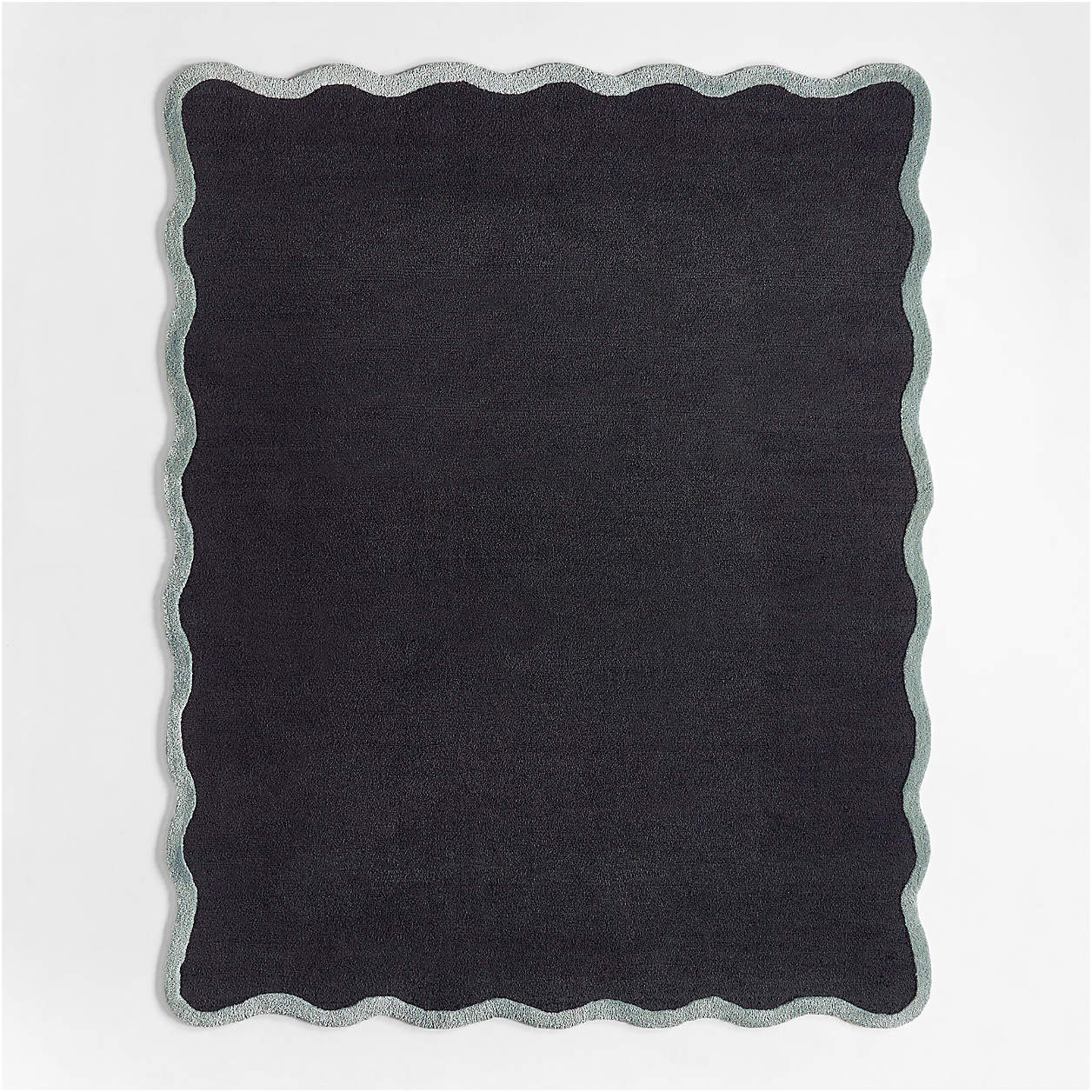 Wavy Border Midnight Navy Blue Kids Performance Area Rug 5'x8' + Reviews | Crate & Kids | Crate & Barrel