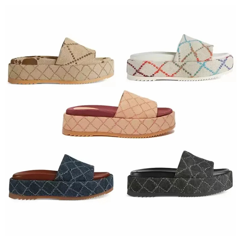 Fashion Gg Mens Womens Sandals Slippers Slide Designer Luxury Flat High Heels Flip Flops Embroide... | DHGate