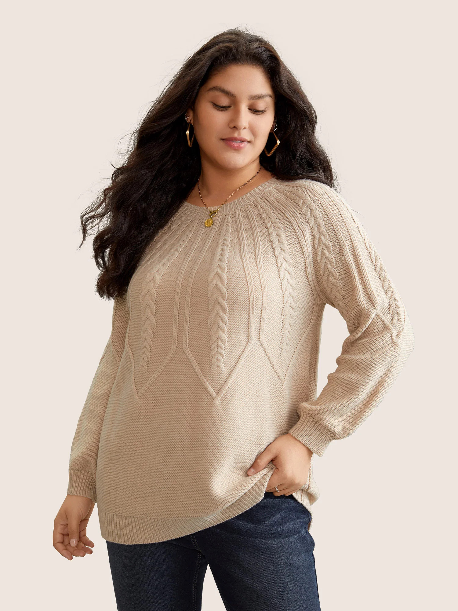 Solid Textured Lantern Sleeve Pullover | Bloomchic