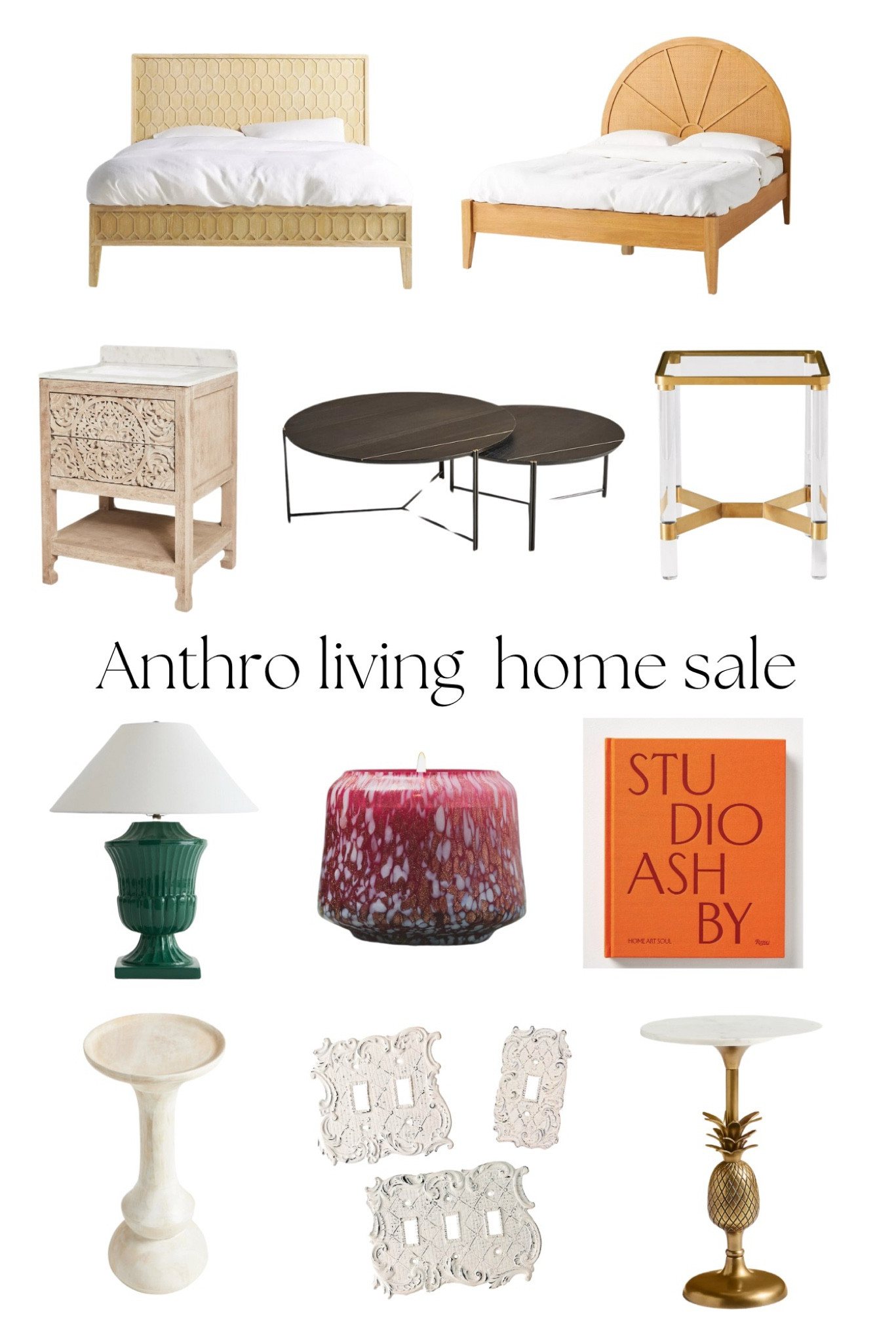 The Anthro living home sale is on now! A wonderful opportunity for an area or total room refresh for your living spaces. 
Anthro moving home, sale alert, Laura carson miller, lamp, candle, side table, interiors book, coffee table book, light switch cover, bed frame, bedding 

#LTKHome #LTKStyleTip #LTKSaleAlert