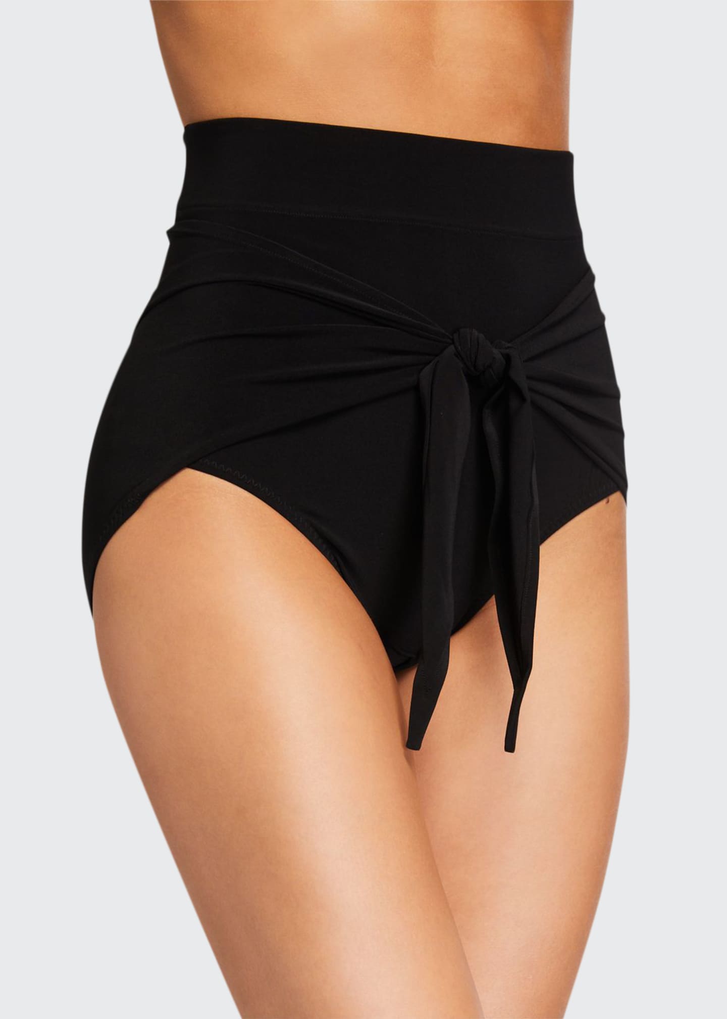 Norma Kamali Diaper Tie-Front High-Waist Bikini Bottom | Bergdorf Goodman