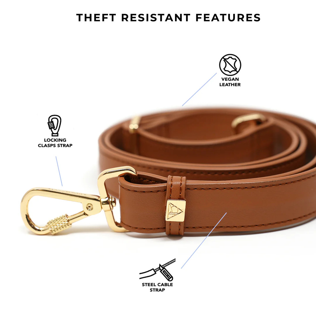 Slash Resistant Faux Leather Long Wide Strap (36"-67") | Arden Cove