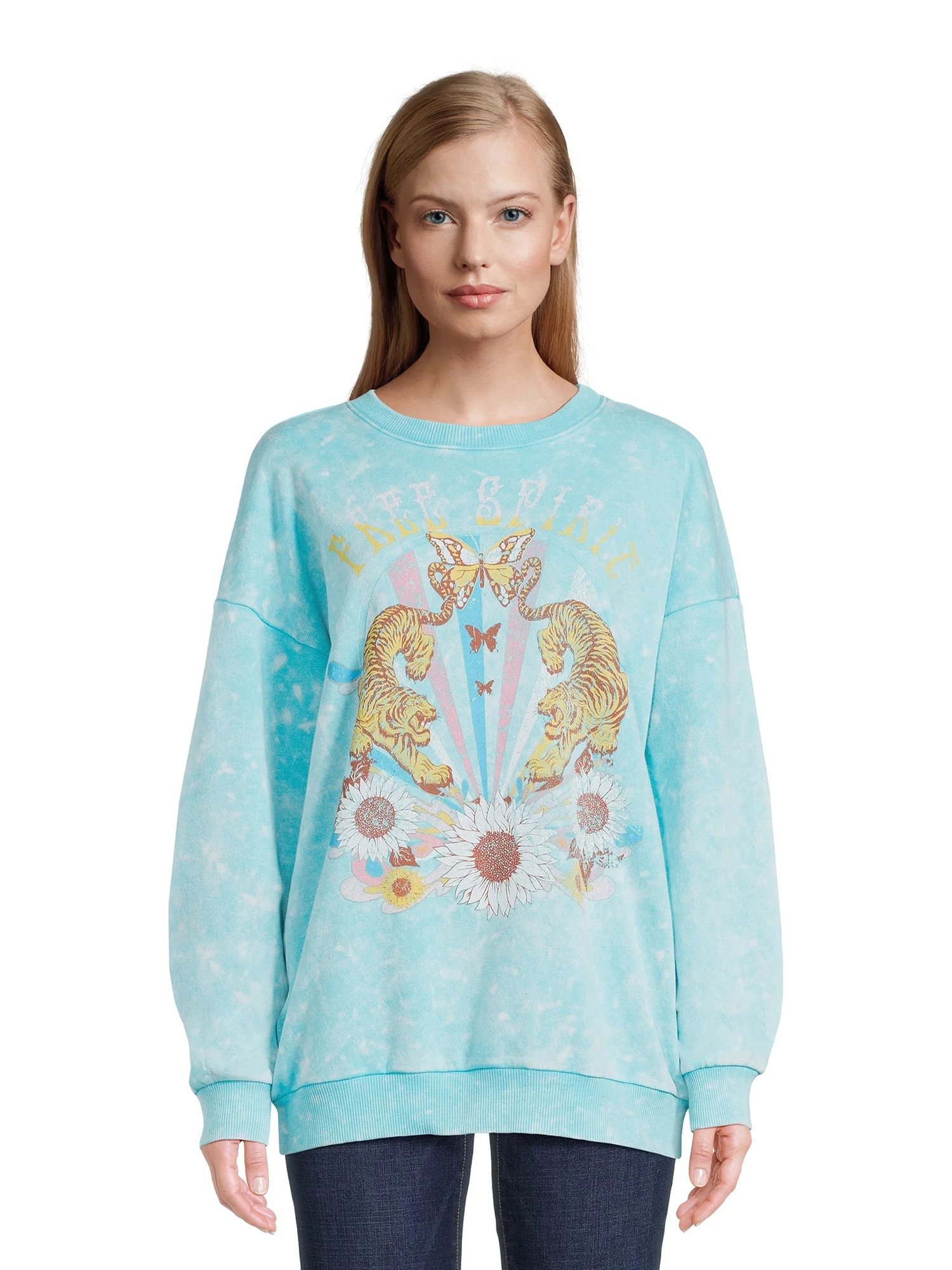 Self Esteem Juniors Mineral Wash Graphic Sweatshirt | Walmart (US)