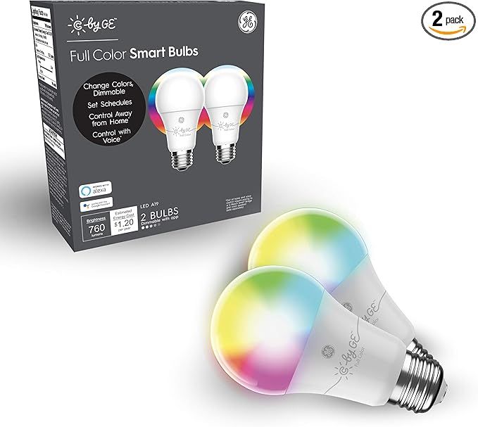 C by GE A19 Smart LED Light Bulb with Bluetooth, Full Color Changing Bulbs with App Control, Work... | Amazon (US)