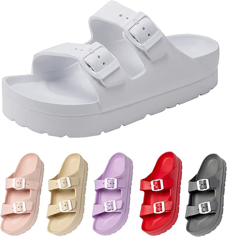 Women Adjustable Buckles Platform Sandals, Women's Casual Sandals with Arch Support, Summer EVA S... | Amazon (US)