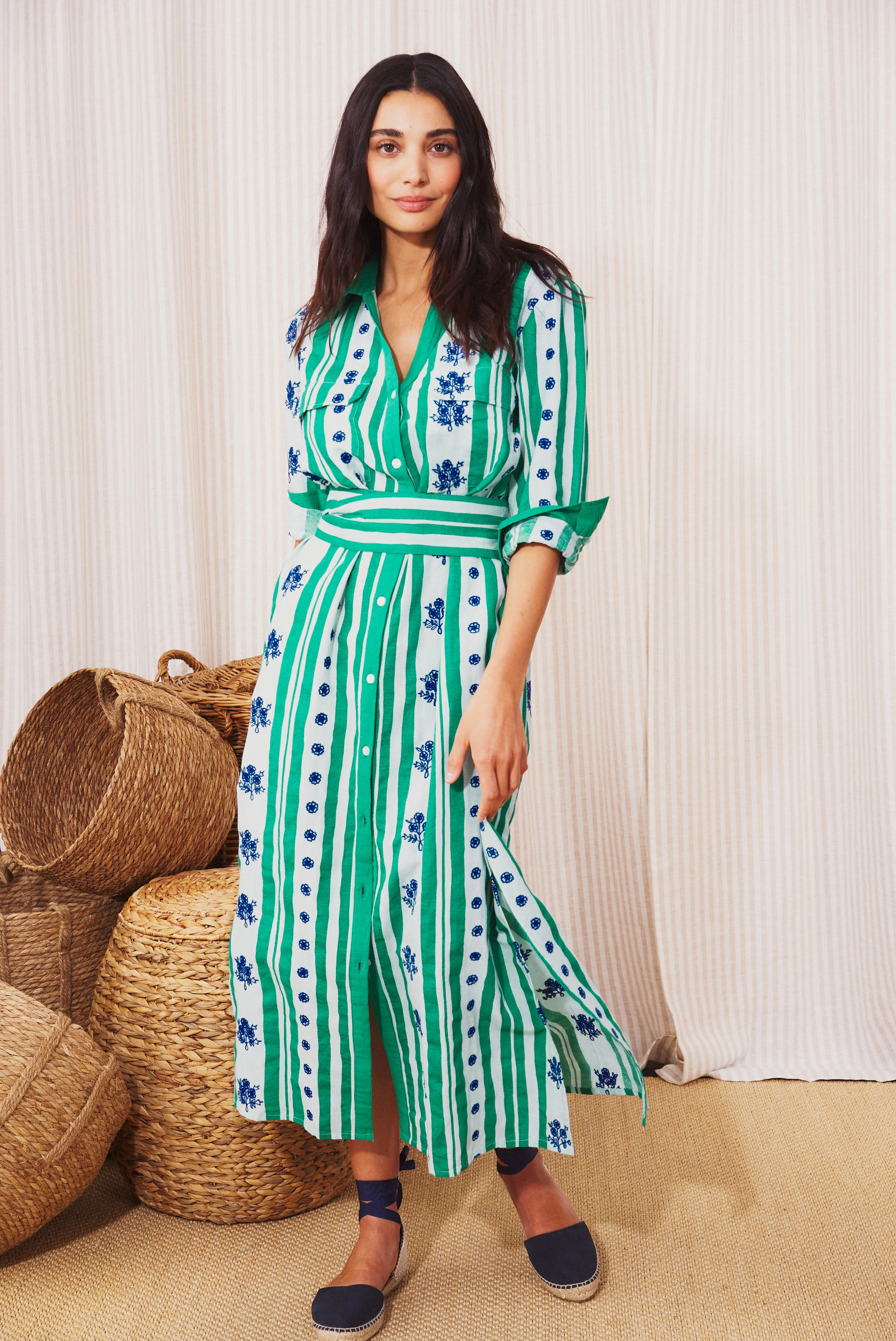 Rosebud Stripe Shirra Dress | Roller Rabbit | Roller Rabbit