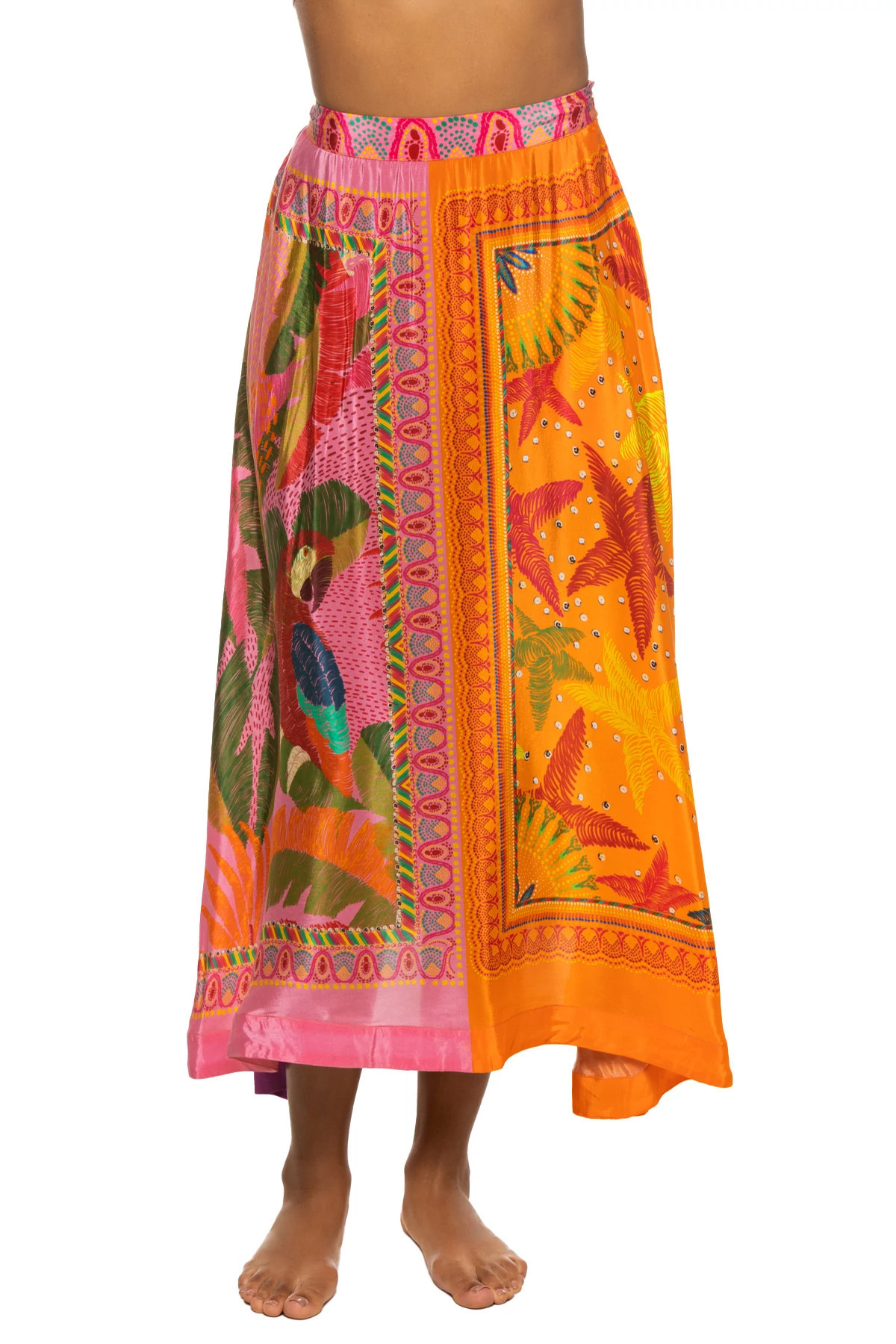 Mixed Scarves Midi Skirt | Everything But Water